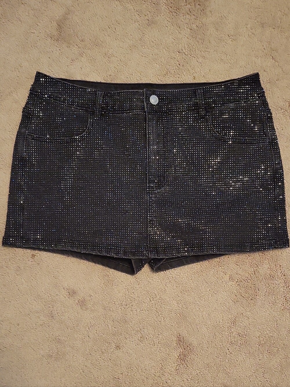 Windsor Black Sequin Mini Skirt With Shorts